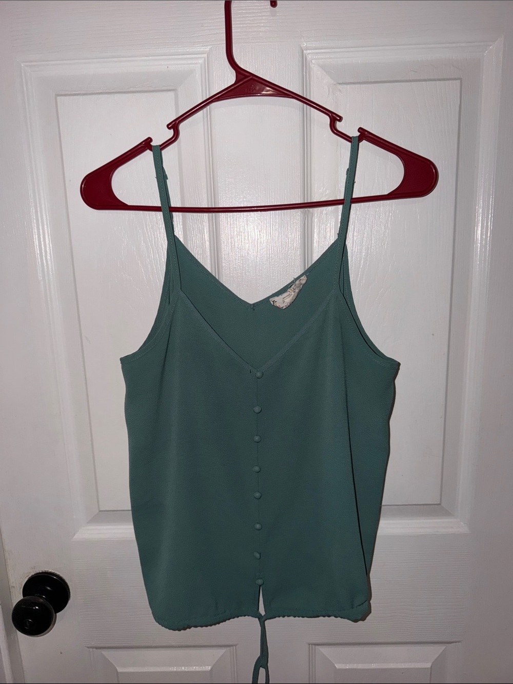 Pink Rose Teal V-Neck Button-Front Camisole